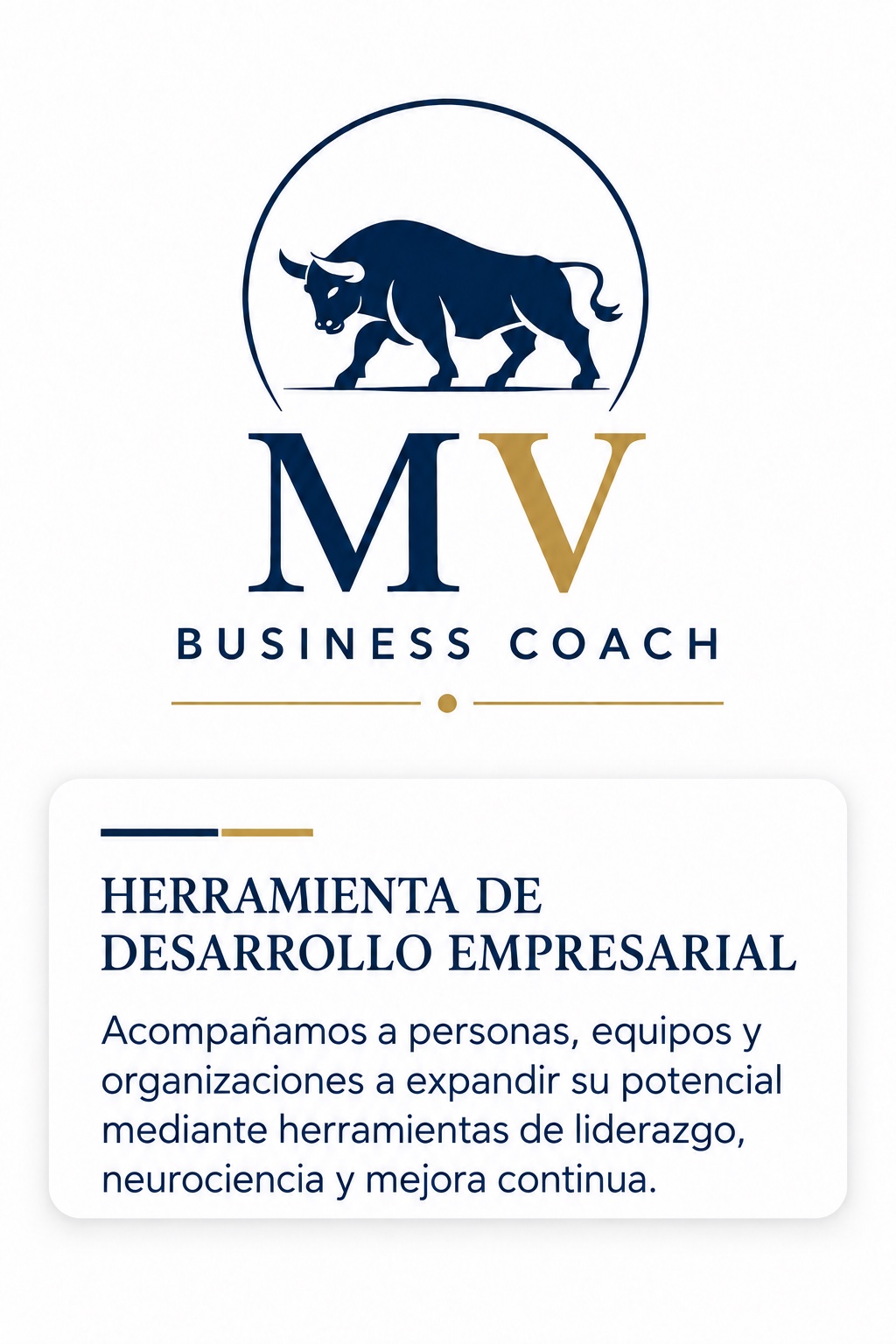 Logo MV Business Coach con emblema de toro